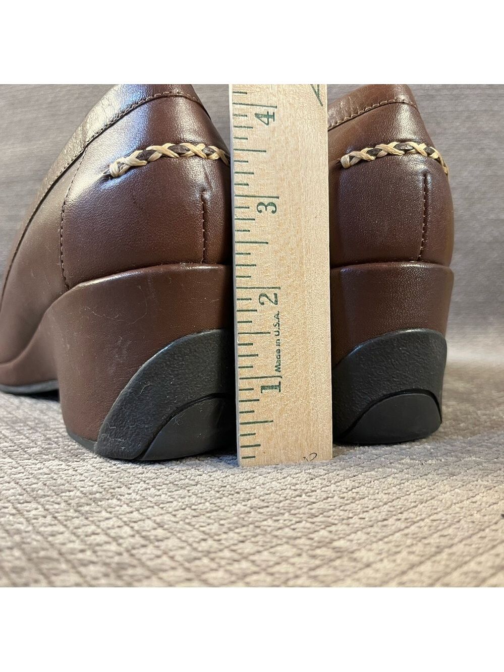 Nurture Gardner Women’s Brown Leather Wedge Loafers Comfort Heels 6.5 M EUC - Picture 10 of 14